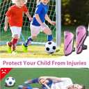 Shin Guards Soccer Kids Youth, CE Certified Airsfish Shin Guard Protection Gear for 2-18 Years Old Boys Girls Teenagers High Impact Resistant Breathable Comfortable 1 Pair 4 Sizes, L