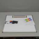 Double-Sided Magnetic Whiteboard, 24" x 18" Dry Erase Board Aluminum Frame for Wall, White Board Marker Board for Kitchen, Memo, School, Home, Office