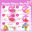 Flower Craft Kit for Kids, DIY Make Your Own Flower Bouquet Set with Reusable Felt Flowers, Arts and Crafts Gift for Girls Boys Ages 4-10