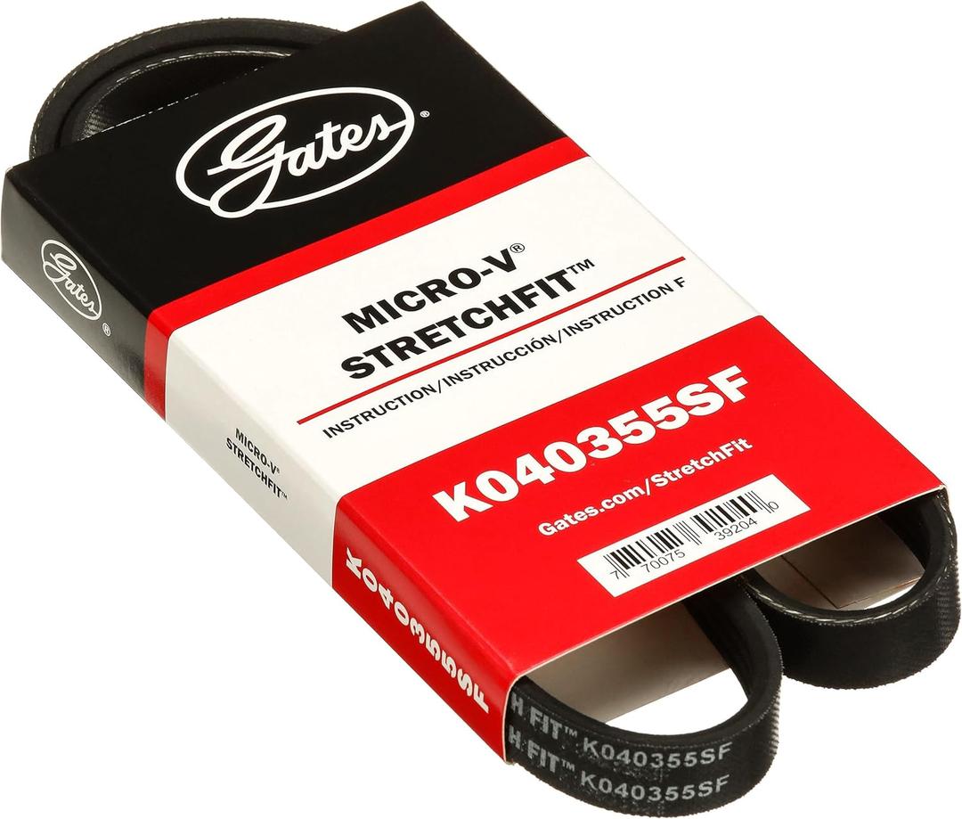 Gates K040355SF Stretch Fit Micro-V Serpentine Drive Belt Gates K040355SF Stretch Fit Micro-V Serpentine Drive Belt