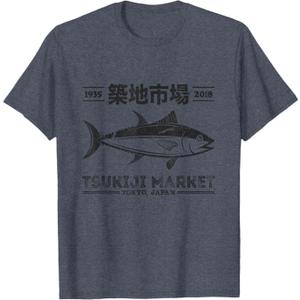 Vintage Tsukiji Fish Market Tuna Streetwear Tokyo Anime T-Shirt Medium