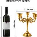 Rely+ 5 Arm Candelabra Taper Candle Holders Decorations Indoor Kitchen Dcor Table Candles Candlestick Candelabra Centerpiece (Gold)