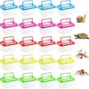 Nyuemystery 20 Pack Small Plastic Reptile Carrier, Tarantula Enclosure Breeding Box with Handle and Ventilation Lid, for Spider Lizard Turtle Hermit Crab Fish, 5.1 x 3.5 x 3.5 Inch, Multi-Color