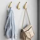 4 Pack Towel Hooks, Metal Wall Mounted Coat Hooks for Bathroom Bedroom Entryway for Hanging Robes Keys Bags(Gold)