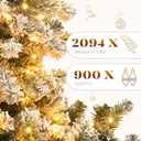 YITAHOME Prelit Snow Flocked Artificial Full Christmas Tree 9ft with Remote Control, Christmas Pine Tree with 11 Light-Modes, 2094 Branch Tips, and Foldable Base for Home, Party Decoration