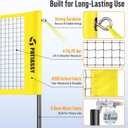 4 Square Volleyball Game Set, 4 Way Net System with 16FT & 32FT Court, Adjustable Height Backyard Badminton Combo, Portable Outdoor Kit with Ball, Pump, Boundary Line, Carry Bag