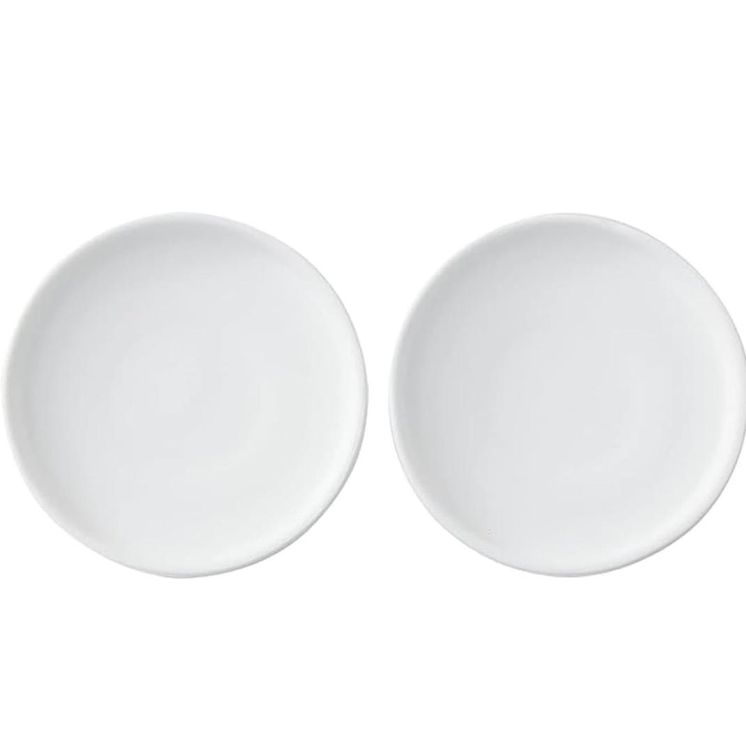 6 inch Matte Wihte Ceramic Plant Saucer (2 Pack)-Ceramic Drainage Tray for Plant Pot (White)