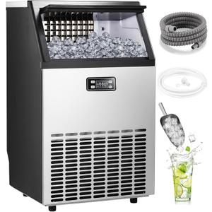 Commercial Ice Maker,2025 Upgraded-101lbs/24H Stainless Steel Ice Machine with 33lbs Storage Capacity, Auto Self-Cleaning, LED Digital Display, 45 Ice Cubes in 12 Mins,Home/Bar/Restaurant Commercial Ice Maker,2025 Upgraded-101lbs/24H Stainless Steel Ice Machine with 33lbs Storage Capacity, Auto Self-Cleaning, LED Digital Display, 45 Ice Cubes in 12 Mins,Home/Bar/Restaurant