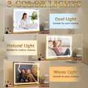 ROLOVE Gold Vanity Mirror with Lights 23x18 Inch, 3-Color Dimmable LED & Touch Control - Large Makeup Mirror for Dressing Room (Wall/Tabletop Mount)