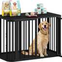 39.4'' Dog Crate Furniture, L Indoor Dog Kennel Dogs Cage, Modern Decorative Pet House for Small/Medium/Large Dogs, Anti-Chew & Anti-Escape, Kennel End Side Table TV Stand, Black