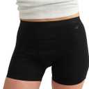 saalt Leakproof Teen Sport Shorts Period Underwear - Soft-Stretch, High-Rise, Machine Washable (Small, Volcanic Black - Super Absorbency)