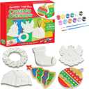 Christmas Crafts for Kids - DIY Christmas Tree Decorations Resin Ornaments Kits (Includes Paints Brushes) - Stocking Stuffers DIY Xmas Ornaments for Kids Toddlers Girls Boys Ages 3-5 4-8 8-12