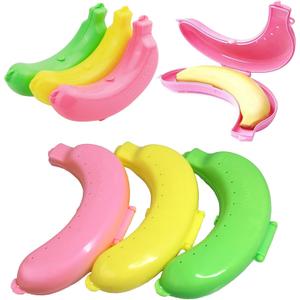 3Pcs Banana Case, Cute Banana Protector Storage Box, Portable Banana Holder for Lunch Boxes, BPA-Free Fruit Container for Outdoor Travel (3 Colors)