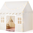 Tiny Land Play Tent with Padded Mat & LED Lights, Kids Tent, Playhouse for Kids, Indoor Bed Tent for Toddler, Toys for 3,4,5,6-Year-Old Girls, Neutral Color Play Room Furniture