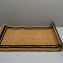 Natural Coco Coir Heavy Duty Backing Doormat - Large Cute Non-Slip Front Door Welcome Mat for Outside Entrance or Porch Entry, Brown (17x30, Border)