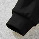 Girl's Cartoon Graphic Long Sleeve Crewneck Sweatshirts Drop Shoulder Cute Pullover Tops T Shirt (Black)