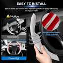 Canvcle Steering Wheel Cover for Telsa Model 3/Y 2016-2025 2026 Highland/Juniper Accessories Carbon Fiber Steering Wheel Cover Protector Non-Slip, Comfortable, Breathable, Model 3/Y Accessories, White