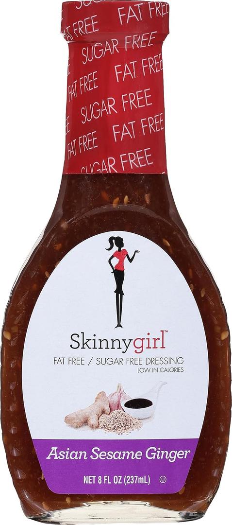 Skinnygirl Sugar Free Gluten Free Salad Dressing, Asian Sesame Ginger, 8 Ounce (EXP 03/24/28)