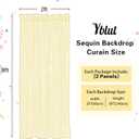 White Sequin Backdrop Curtain 2 Pieces 2FTx8FT Glitter Photography Backdrop for Party Wedding Birthday Christmas Decorations