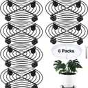 6 Packs 14 Inches Large Metal Plant Caddy with Wheels Rolling Plant Stands Heavy-duty Wrought Iron Plant Roller Base Pot Movers Plant Saucer on Wheels Indoor Outdoor Plant Dolly with Casters Planter Tray (Black)