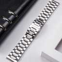 BINLUN Stainless Steel Watch Band 20mm Adjustable Metal Link Watch Bracelet with Straight & Curved Ends for Business Daily Wear Men & Women (Silver)