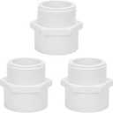 Lswteiz 3Pack 2" PVC Male Adapter Pipe Fittings, 2Way PVC Hose Adapter Coupling with 2Inch Male Hose Thread, Schedule 40, White