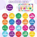 Eaasty 25 Pcs Rainbow Affirmation Station Classroom Mirrors Bulletin Board