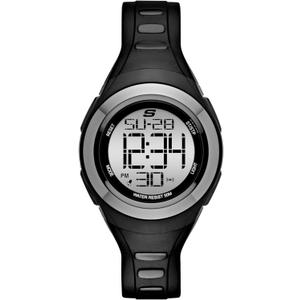 Skechers Tennyson Silicone Digital Watch for Women (Black, Grey)