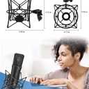 SUUNTOK Microphone Shock Mount Anti-Vibration Mic Holder Spider Recording Mic Shockmount Stand Compatible with Neumann U87 Ai, U89 i and TLM 67 (Black)