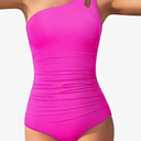 Century Star One Shoulder One Piece Swimsuit Women Tummy Control Modest Bathing Suits Full Coverage Swimming Suits Swimwear, 2XL