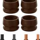 TQVAI Large Bed Risers Heavy Duty, 3" H(Inner 2" H), 2200 LBS Loading Capacity, Anti-Fall Edge, 4 Pack Wooden Bed Lifts Risers with Non-Slip Pads for King Queen Twin Full Bed Frame, Retro Brown