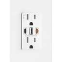 USB Wall Outlet, 65W GaN USB Outlet Receptacles with 3 USB Ports,15 Amp Tamper-Resistant Electrical Outlet with 1 Type A&2 Type C,Screwless Wall Plate Included,UL Listed