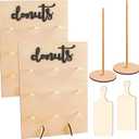 6 Pack Donut Stand Set Includes 2 Donut Wall 2 Donut Display Stand 2 Donut Board, Doughnut Wall, Decorative Doughnut and Bagel Holder for Birthday, Wedding, Baby Shower, Party
