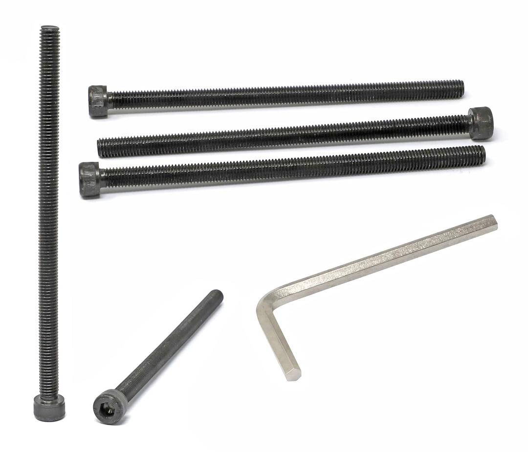iexcell 5 Pcs M8 x 150mm Thread Pitch 1.25 mm Alloy Steel 12.9 Grade Hex Socket Head Cap Screws Bolts Kit, Black Oxide Finish