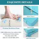 Outdoor Bench Cushion 42 x 18 Inch Thick Waterproof Porch Swing Cushions with Tie Patio Furniture Chair Cushion Bench Pad Color Fastness Backyard Seat Pads, Light Blue, 42"x18"x3"