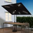 C-Hopetree Rectangular Outdoor Patio Market Umbrella with Solar LED Lights 6.5 x 10 ft
