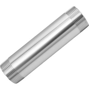 304 Stainless Steel SCH40 Nipple Pipe Fitting, 2" NPT x 2" NPT Male Thread, 6" Long Coupling Connector, 1pc