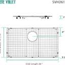 Serene Valley Sink Bottom Grid 26" X 14-7/16", Rear Drain with Corner Radius 3/8", Sink Protector SVH2615R, Medium