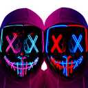 Poptrend Halloween Mask LED Light up Mask Scary mask for Festival Cosplay Halloween Costume Masquerade Parties,Carnival,Gift (2 PACK-B)