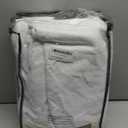 INOVADAY Pinch Pleated Curtains, 100% Light Blocking Linen Pinch Pleat Blackout Curtains for Bedroom, Thermal Insulated Blackout Drapes 2 Panels Set for Living Room - White, W40 x L96