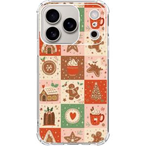 BESUC WICH Gingerbread Christmas Phone Case for iPhone 17 Pro Max, Christmas Cookies Phone Cover for iPhone 17 Pro Max, Cool TPU Bumper Phone Case