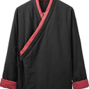 Chinese Style Parkas Men Streetwear Kimono Jacket Mens Kung Fu Cotton-padded Man Linen Coats Male Tang Suit L