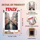 Italy Magnetic Photo Frame, Mini Magnetic Picture Frames For Refrigerator Locker Home, Vacation Honeymoon Gifts For Friends Couples, Travel Wooden Photo Frame Magnets -B17