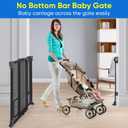 Upgraded 28-43" No Bottom Bar Baby Gate,Heavy-Duty Hardware Mount Dog Gate with Cat Door, Adjustable Baby Gate,for House/Stairs/Doorways Use, Safety Pet Gates, Walk Thru Door