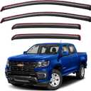in-Channel Window Rain Guards for 2015-2022 Chevy Colorado/GMC Canyon Crew Cab, Window Visors Vent Guard Shade Deflectors
