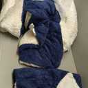 BEDELITE Fluffy Twin Comforter Set - Super Soft Sherpa Navy Comforter for Twin Size Bed, Luxury Warm Bedding Set for Winter, Fuzzy Bed Set 2 Piece (1 Comforter, 1 Pillowcase)