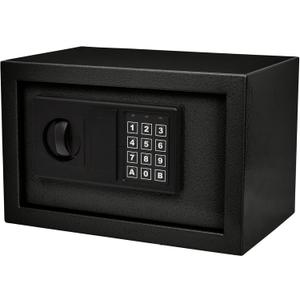 Digital Safe - Electronic Steel Safe with Keypad and Manual Override Keys - Protect Money, Jewelry, Passports - For Home, Business by Stalwart (Black), 12.2" (L) x 7.9" (W) x 7.9" (H)