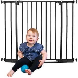 Toddleroo by North States - StepSafe Auto-Close Baby Gate: Pressure or Hardware Mount Metal Safety Gate with Swing Control - Adjustable 29-38 Inches Wide; 30 Inches Tall - Black