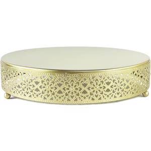 Cake Stand, Metal Round Cupcake Dessert Stand Cake Display Holder Cookies Fruit Serving Tray Decor for Wedding Party Birthday Baby Showers Anniversary (Gold, 12in)