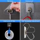 Antimbee 10-Pack Large Adhesive Hooks, Wreath Hangers, Heavy Duty Adhesive Hooks 37 lb(Max), Sticky Wall Hook fit Home, Bathroom, Kitchen, Office and Outdoor (Transparent Gray)